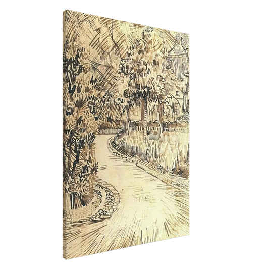 Vincent van Gogh - Public Garden with a Corner of the Yellow House Canvas - 20x30 cm / 8x12 inches-canvas