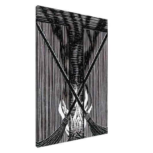 MC Escher - INITIAL T Canvas - 20x30 cm / 8x12 inches-canvas