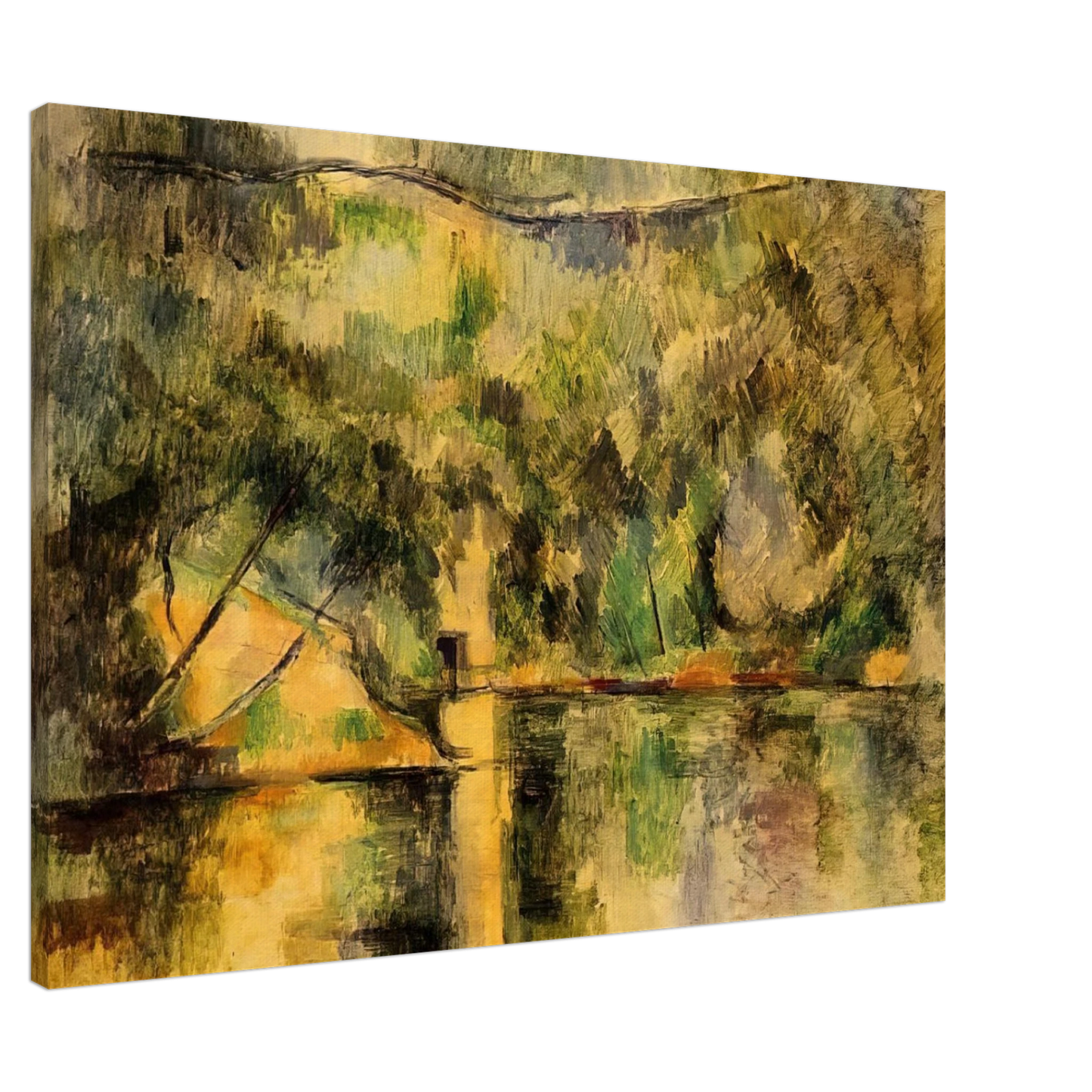 Paul Cezanne - Reflections in the Water Canvas - 20x30 cm / 8x12 inches-canvas