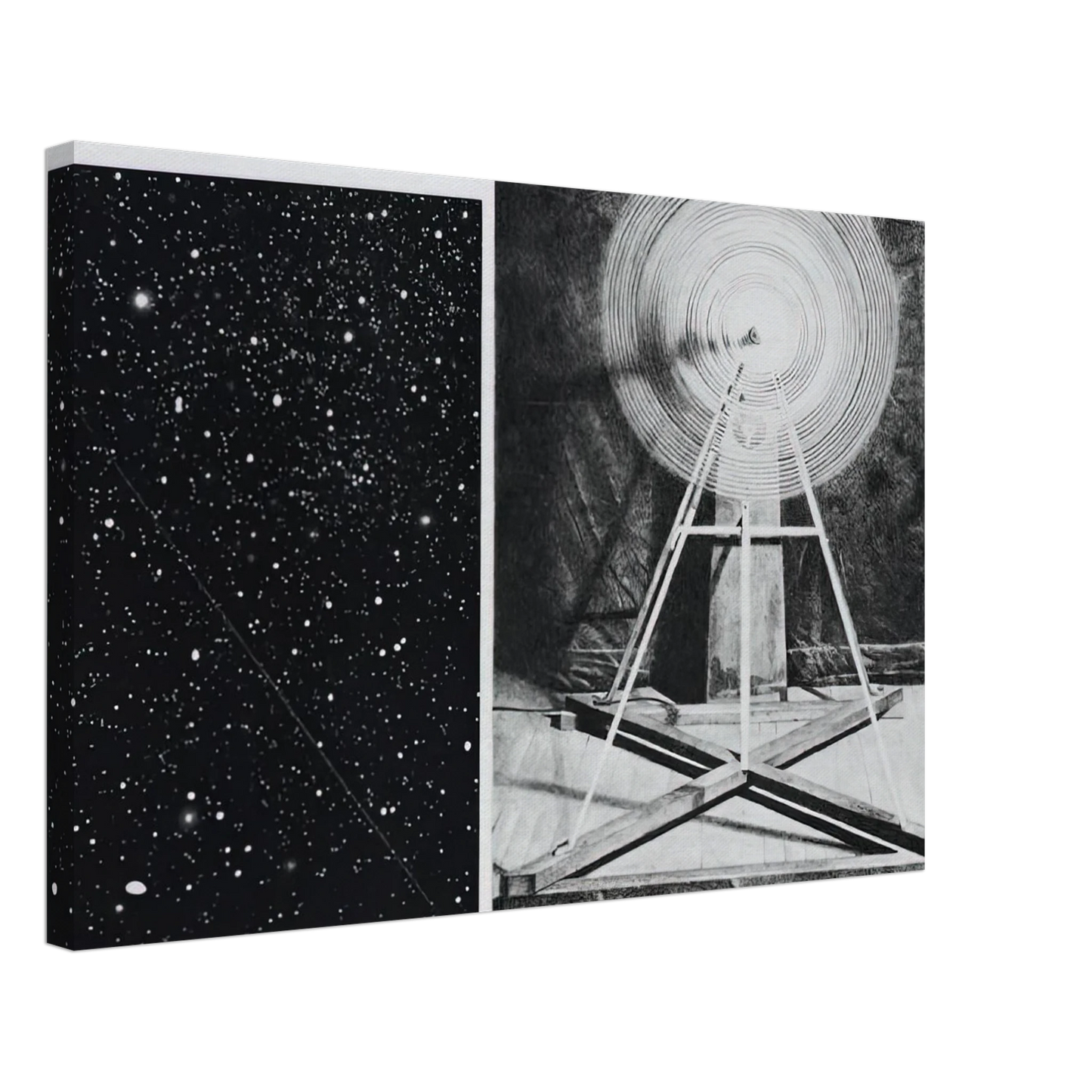 Vija Celmins - CONCENTRIC BEARINGS A 1984 Canvas - 70x100 cm / 28x40 inches-canvas