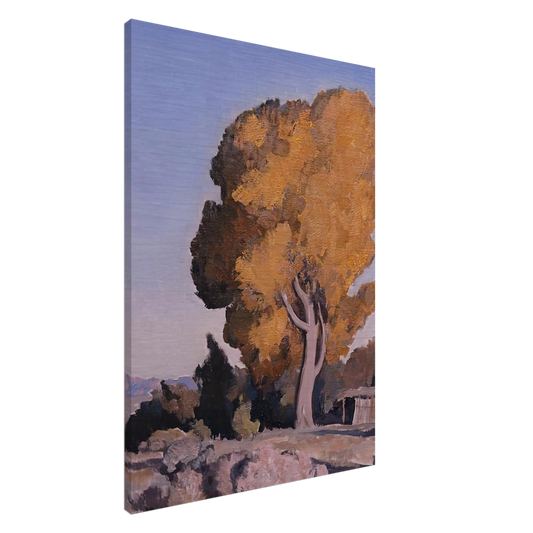 Maynard Dixon - LOW COUNTRY COTTONWOOD 1940 Canvas - 20x30 cm / 8x12 inches-canvas