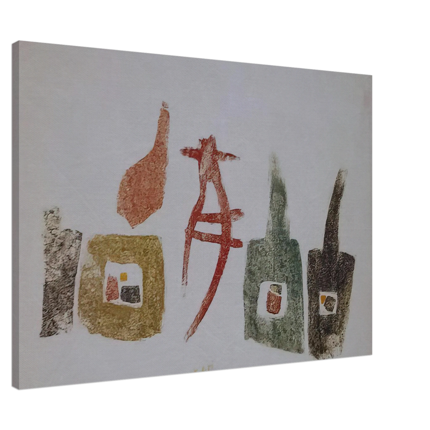 Julius Bissier - 15.6.57 Canvas - 20x30 cm / 8x12 inches-canvas