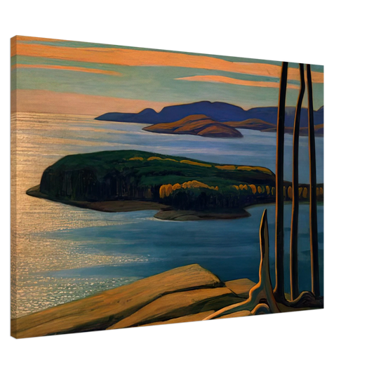 Lawren Harris - Afternoon Sun, Lake Superior - 1924 Canvas - 20x30 cm / 8x12 inches-canvas