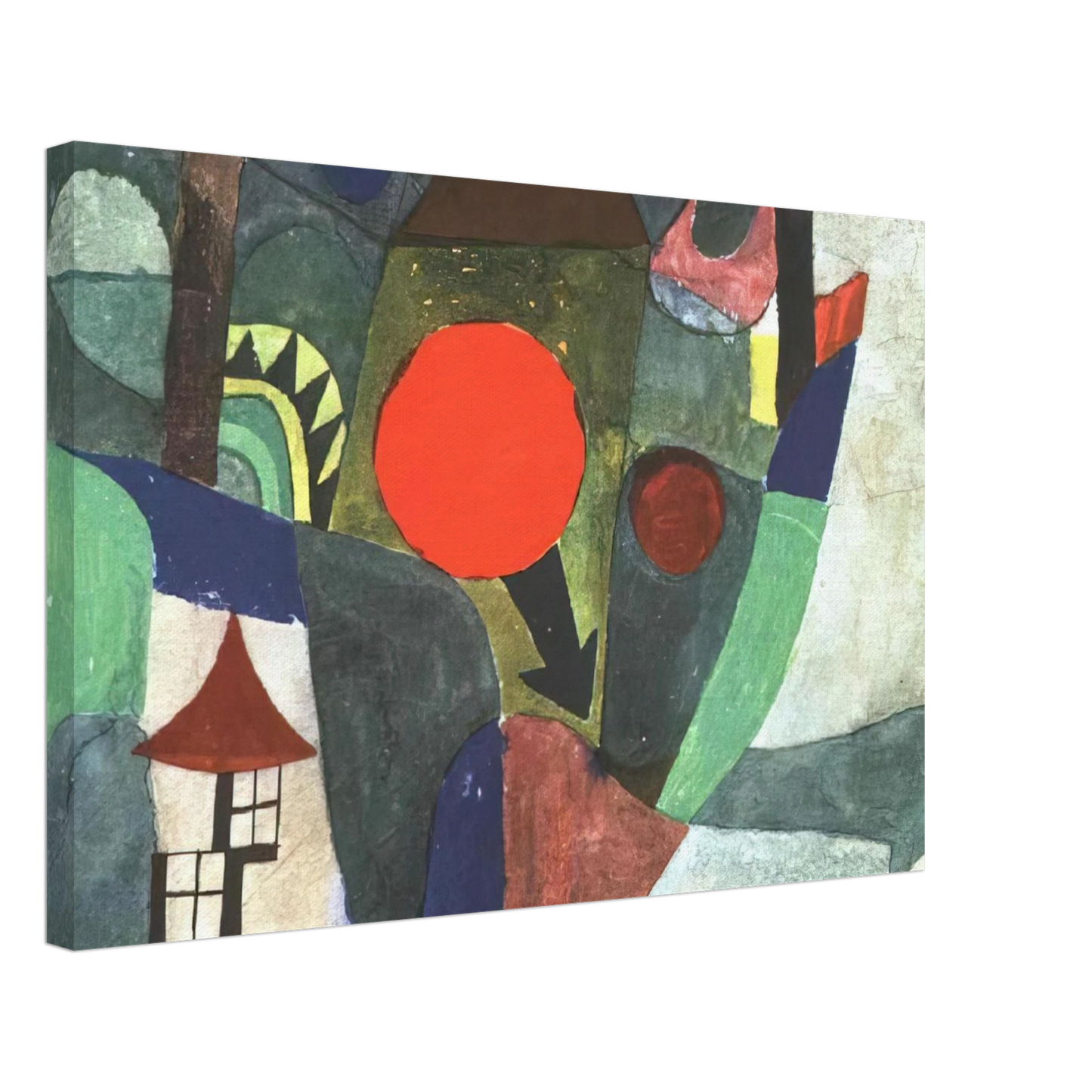 Paul Klee - WITH THE SETTING SUN 1919 Canvas - 70x100 cm / 28x40 inches-canvas