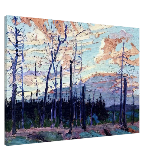 Tom Thomson - BURNT LAND AT SUNSET 1915 Canvas - 20x30 cm / 8x12 inches-canvas