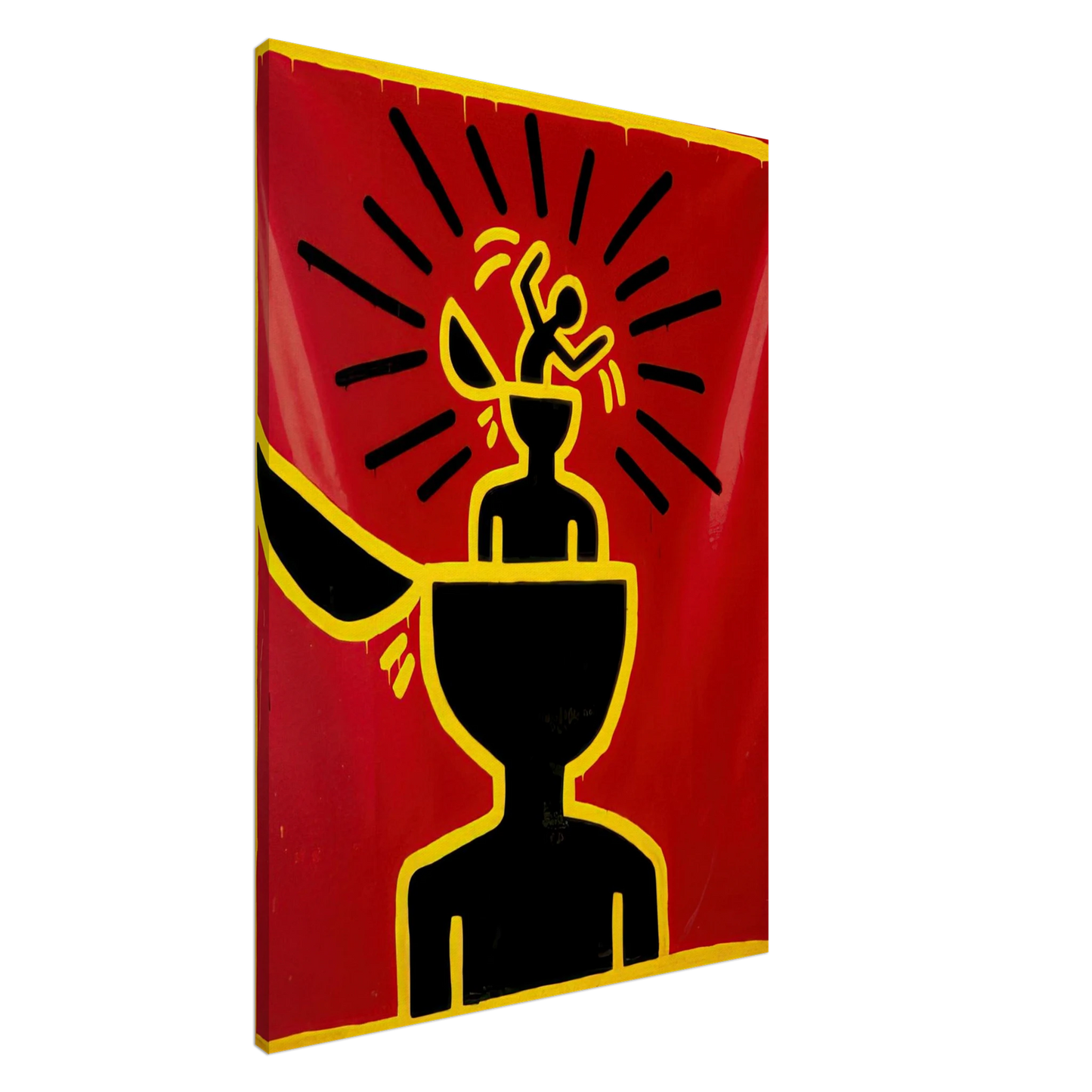 Keith Haring - UNTITLED 1982 Canvas - 20x30 cm / 8x12 inches-canvas