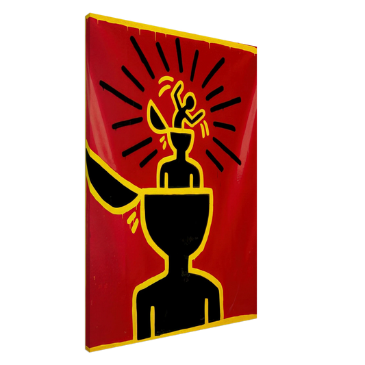 Keith Haring - UNTITLED 1982 Canvas - 20x30 cm / 8x12 inches-canvas