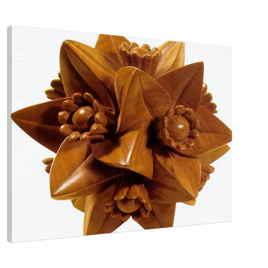 MC Escher - POLYHEDRON WITH FLOWERS Canvas - 20x30 cm / 8x12 inches-canvas