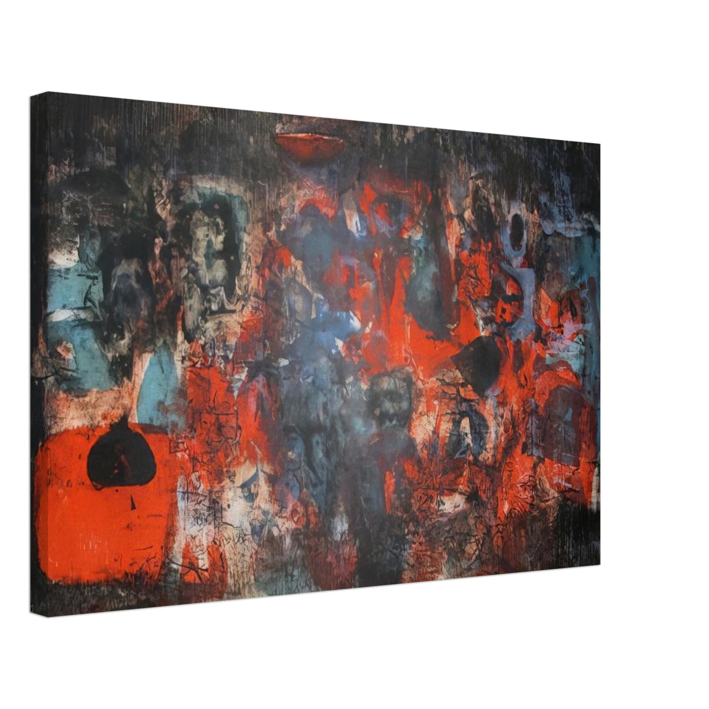 Zao Wou-Ki - UNTITLED 1956 Canvas - 70x100 cm / 28x40 inches-canvas