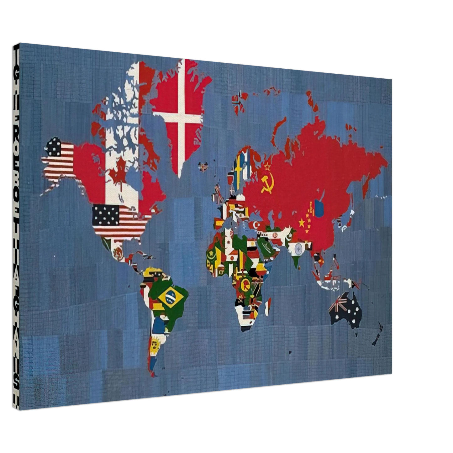 Alighiero Boetti - MAPPA 1978 Canvas - 20x30 cm / 8x12 inches-canvas