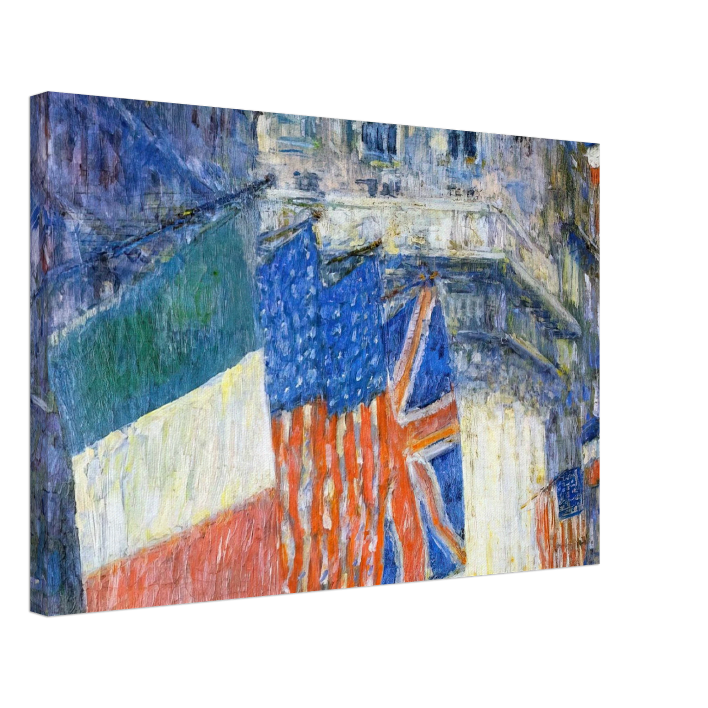 Childe Hassam - Avenue of the Allies aka Flags on the Waldorf Canvas - 40x60 cm / 16x24 inches-canvas