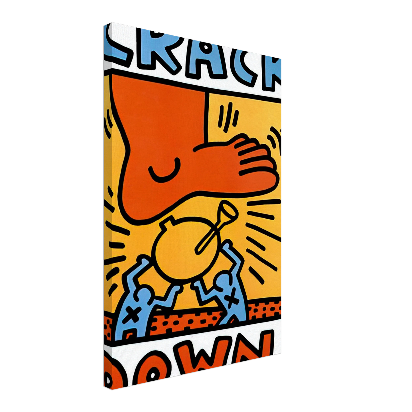 Keith Haring - CRACK DOWN 1986 Canvas - 70x100 cm / 28x40 inches-canvas
