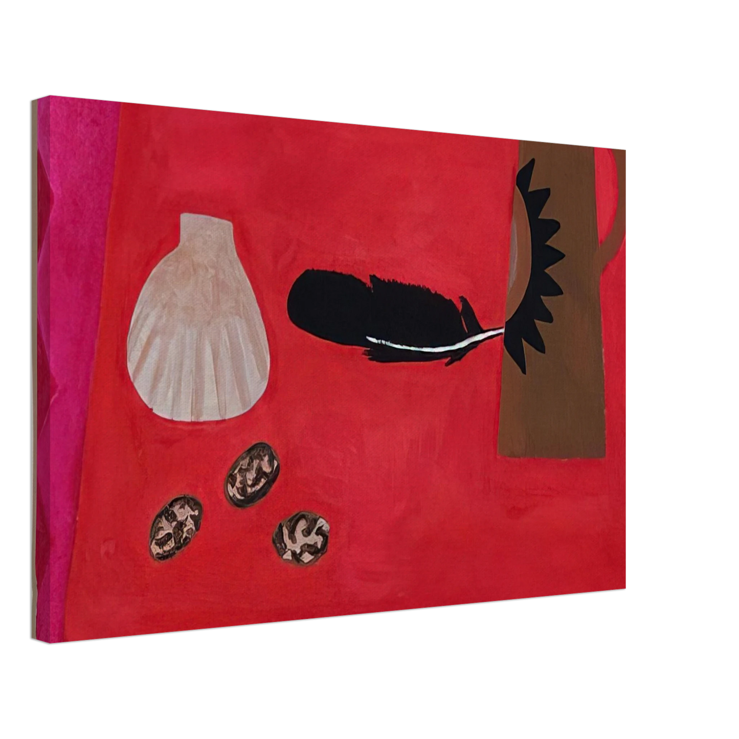 Mary Fedden - Red Table, Brown Jug - 2009 Canvas - 40x60 cm / 16x24 inches-canvas