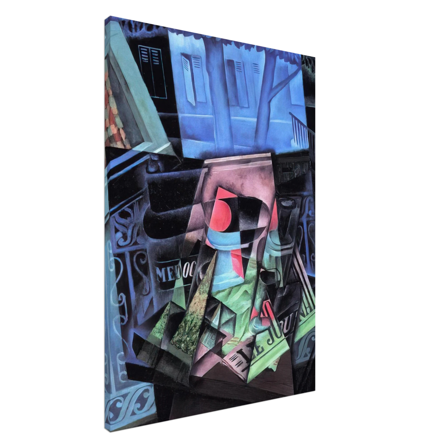 Juan Gris - STILL LIFE BEFORE AN OPEN WINDOW PLACE RAVIGNAN 1915 Canvas - 20x30 cm / 8x12 inches-canvas