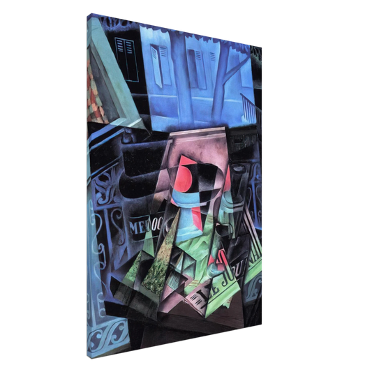 Juan Gris - STILL LIFE BEFORE AN OPEN WINDOW PLACE RAVIGNAN 1915 Canvas - 20x30 cm / 8x12 inches-canvas