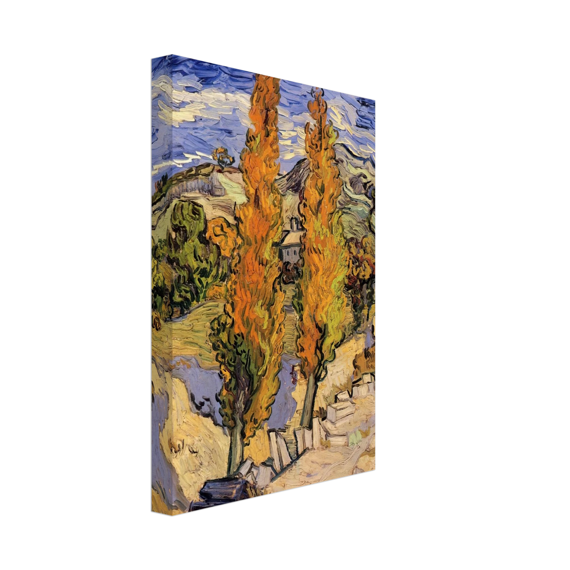 Vincent van Gogh - Two Poplars on a Hill Canvas - 40x60 cm / 16x24 inches-canvas
