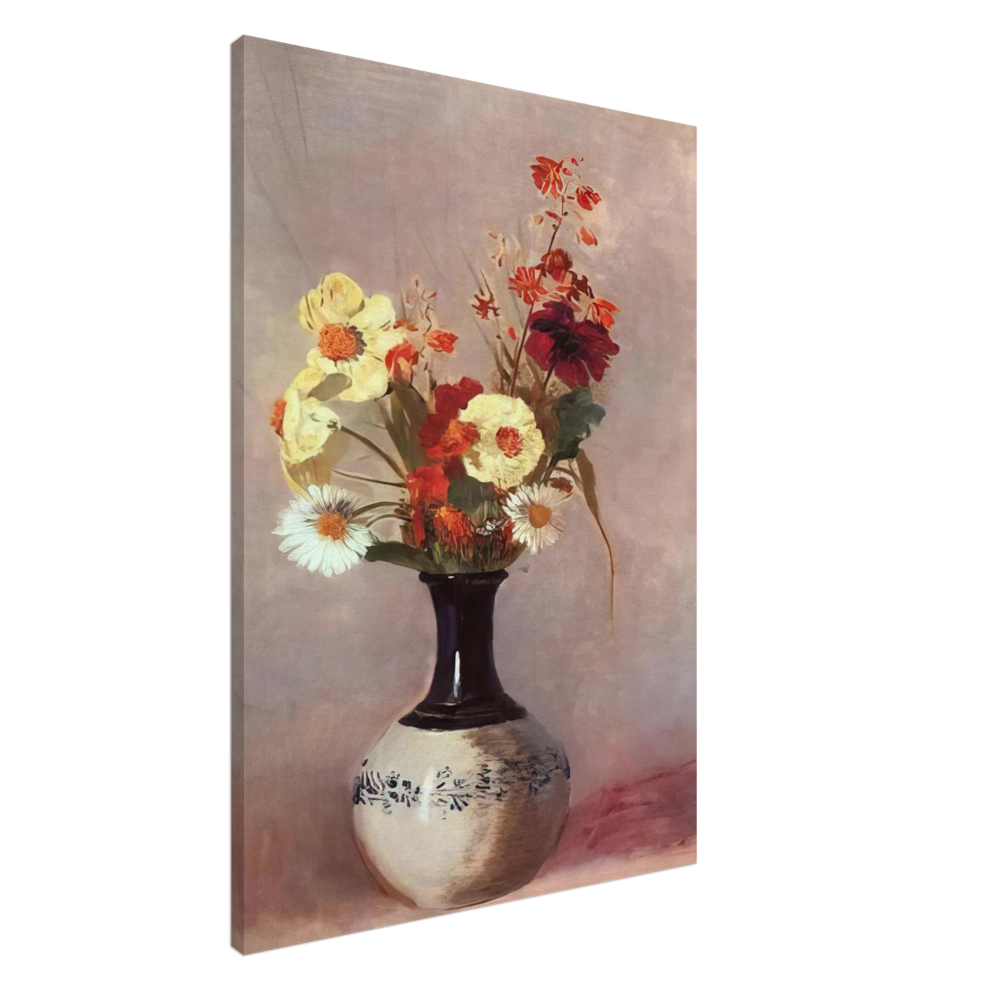 Odilon Redon - VASE OF FLOWERS 9 Canvas - 20x30 cm / 8x12 inches-canvas