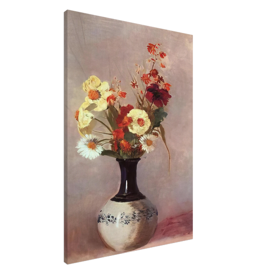 Odilon Redon - VASE OF FLOWERS 9 Canvas - 20x30 cm / 8x12 inches-canvas