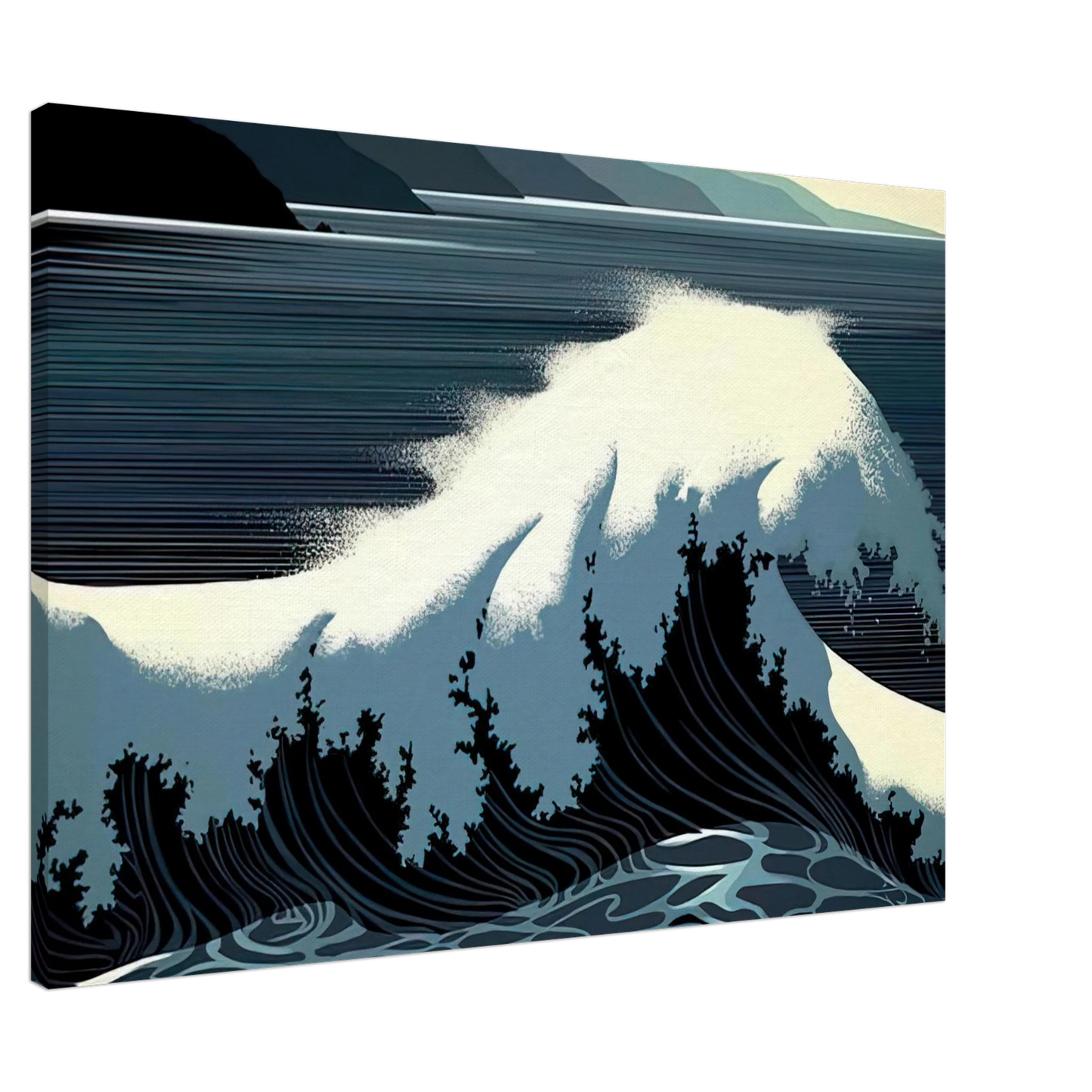 Eyvind Earle - A Sounding of Surf Canvas - 20x30 cm / 8x12 inches-canvas
