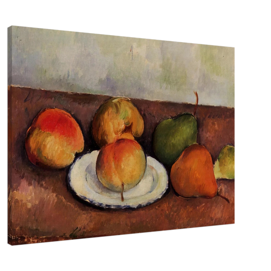 Paul Cezanne - Still Life Plate and Fruit Canvas - 20x30 cm / 8x12 inches-canvas