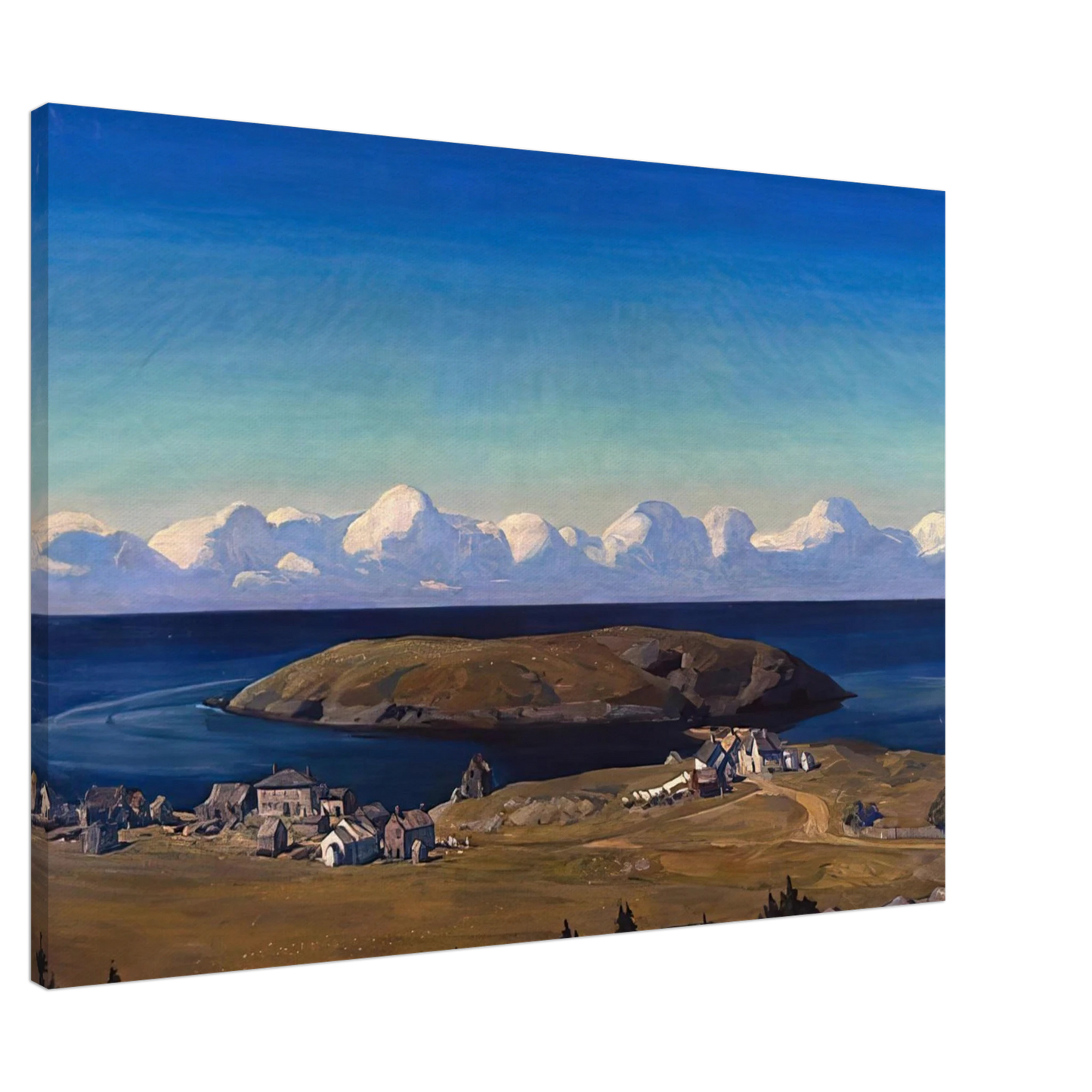 Rockwell Kent - Island Village, Coast of Maine Canvas - 20x30 cm / 8x12 inches-canvas