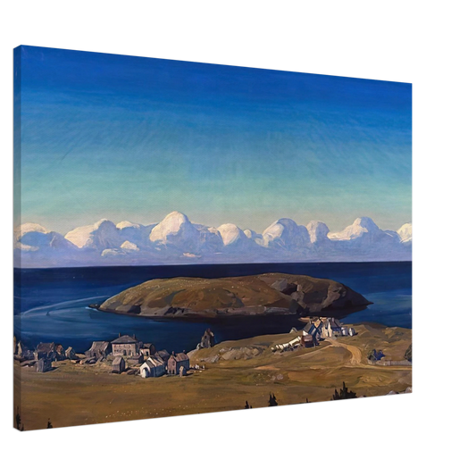 Rockwell Kent - Island Village, Coast of Maine Canvas - 20x30 cm / 8x12 inches-canvas