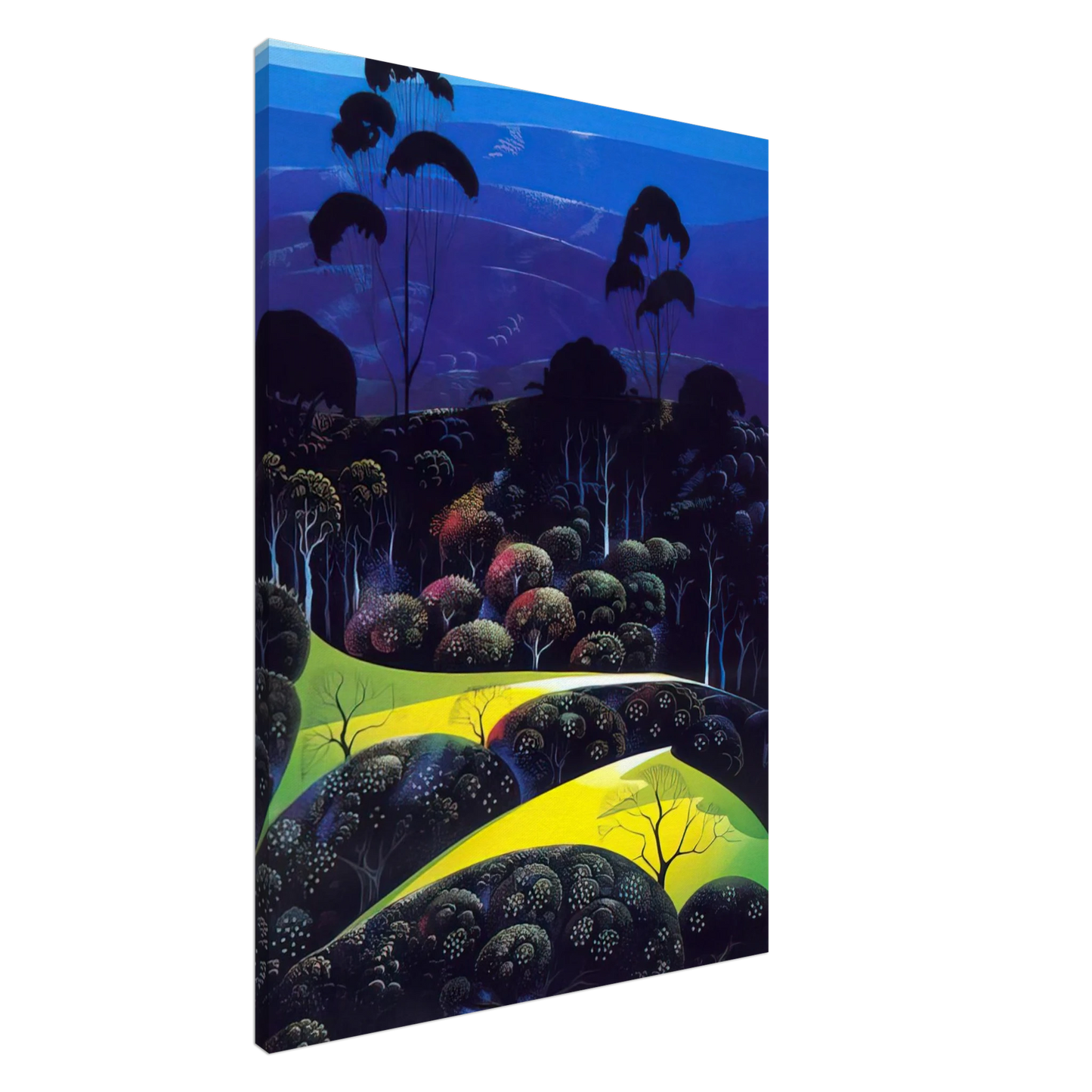 Eyvind Earle - Inland from the Sea Canvas - 20x30 cm / 8x12 inches-canvas