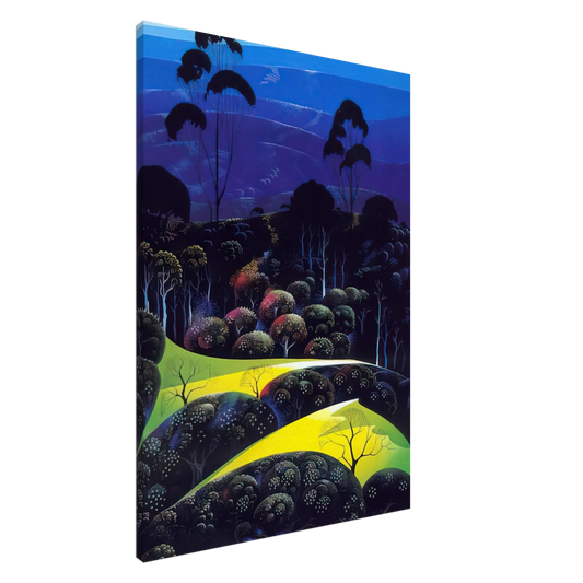 Eyvind Earle - Inland from the Sea Canvas - 20x30 cm / 8x12 inches-canvas