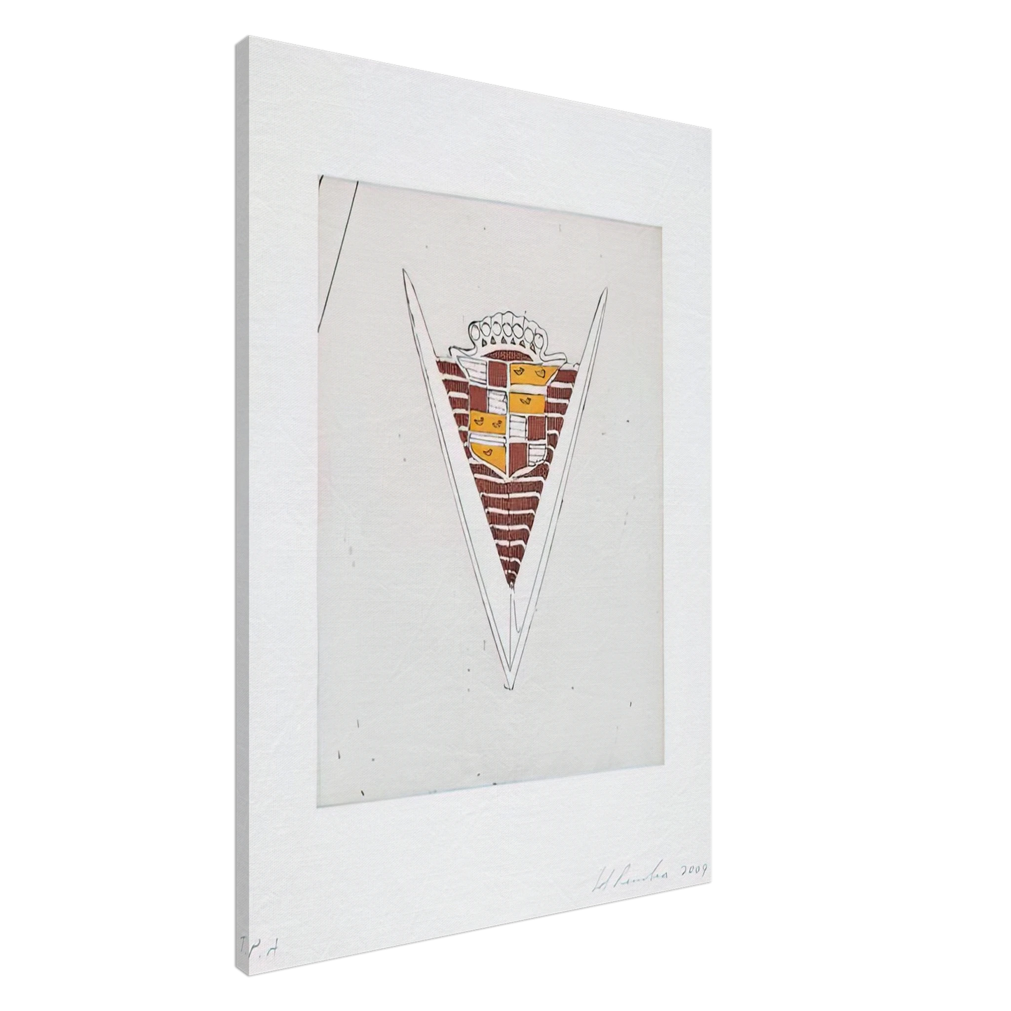 Edward Ruscha - CADILLAC MOTOR CITY SERIES 2009 Canvas - 20x30 cm / 8x12 inches-canvas