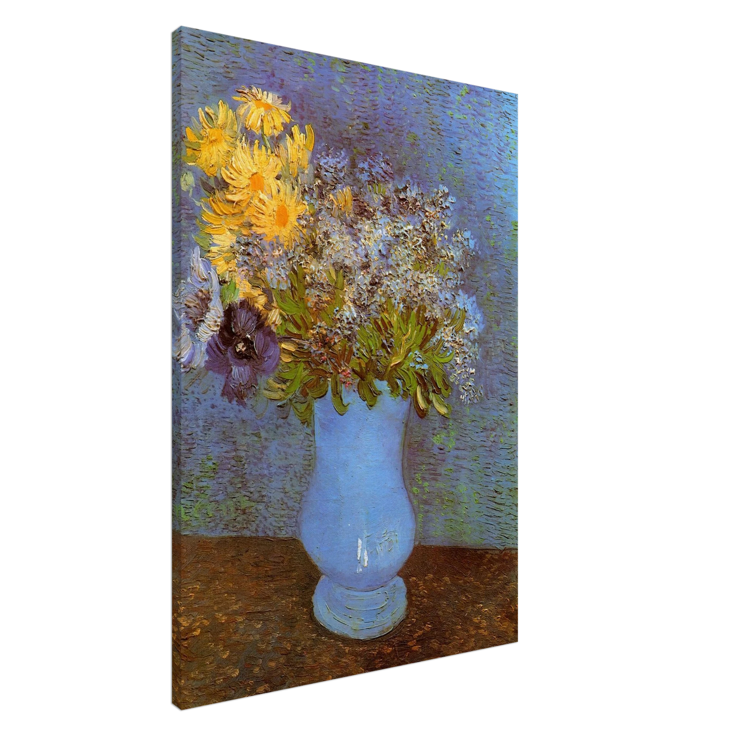 Vincent van Gogh - Vase with Lilacs, Daisies and Anemones Canvas - 20x30 cm / 8x12 inches-canvas