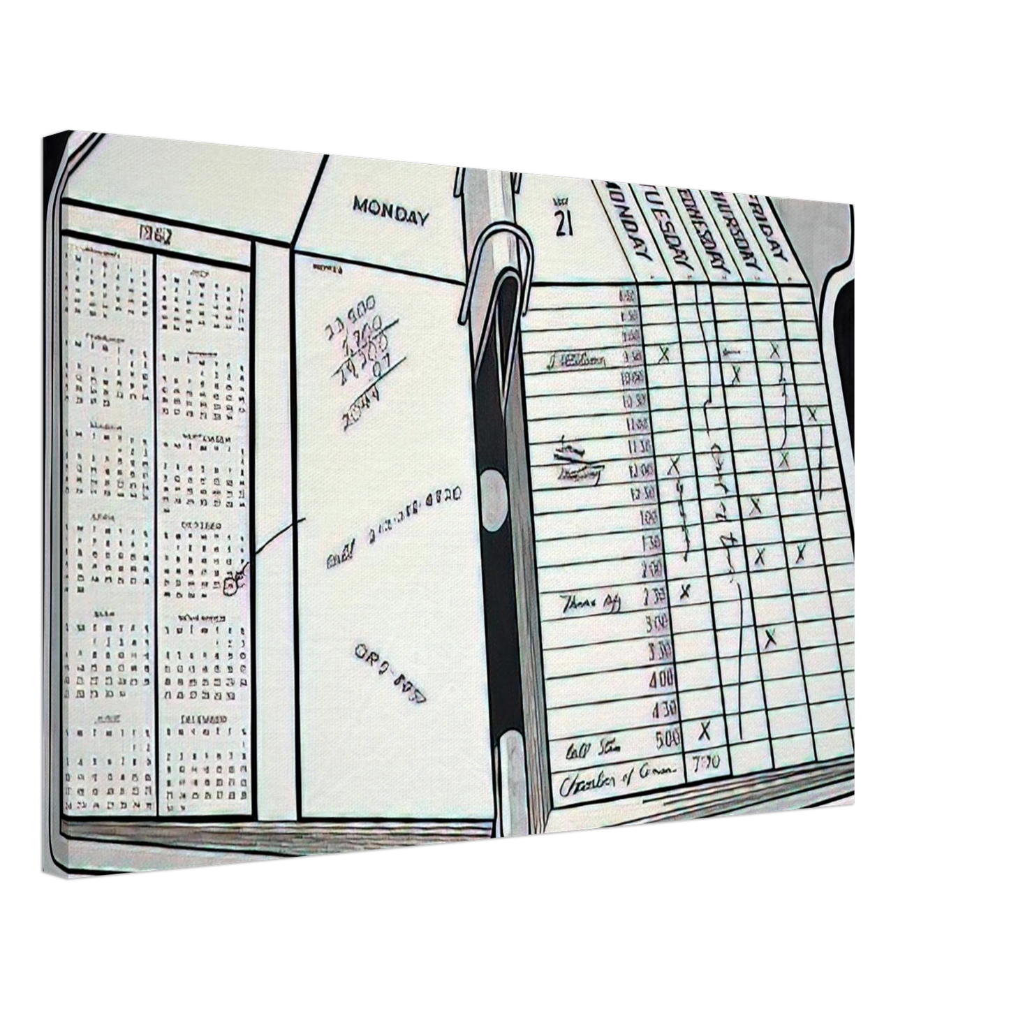 Roy Lichtenstein - DESK CALENDAR 1962 Canvas - 40x60 cm / 16x24 inches-canvas