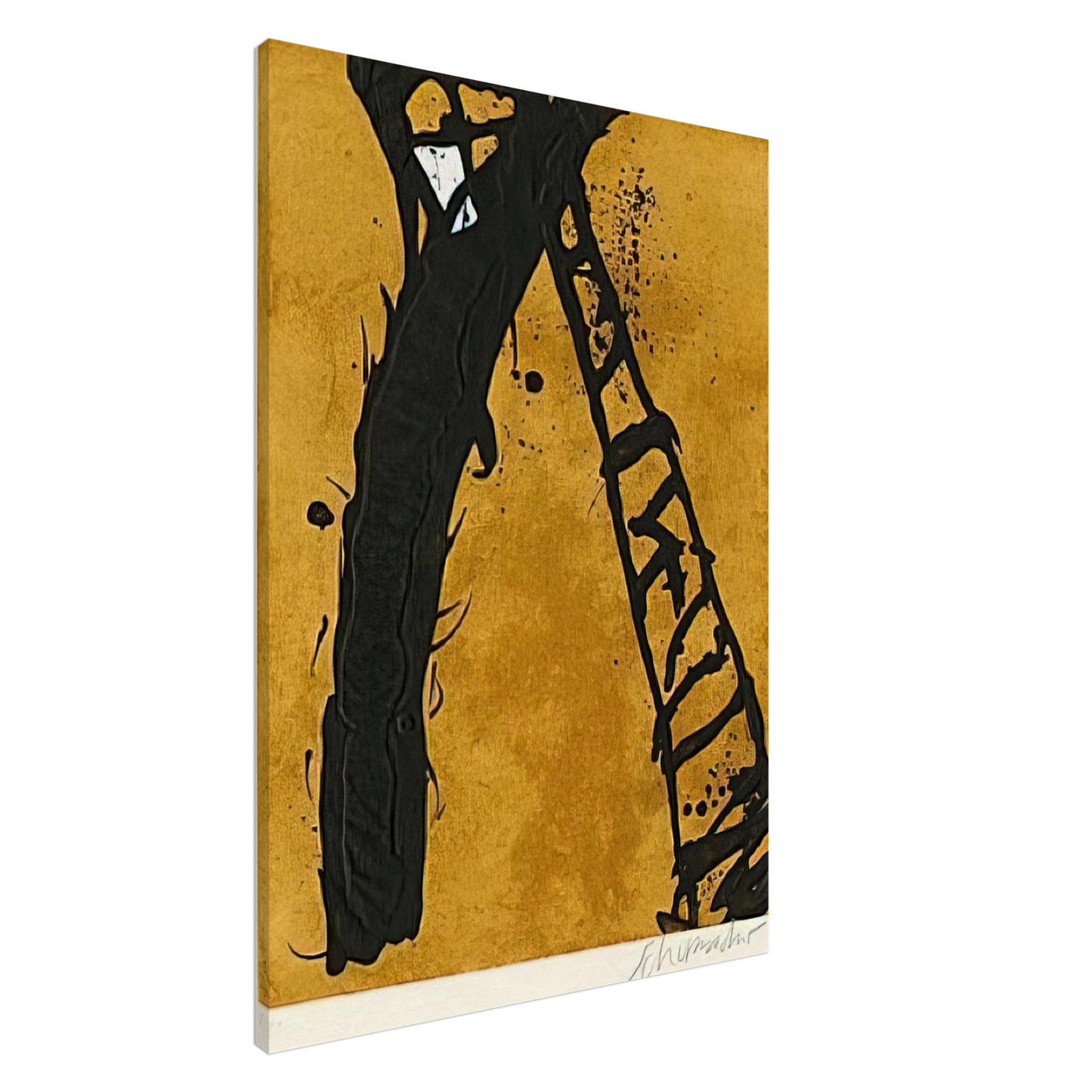Emil Schumacher - 211990 - 1990 Canvas - 20x30 cm / 8x12 inches-canvas