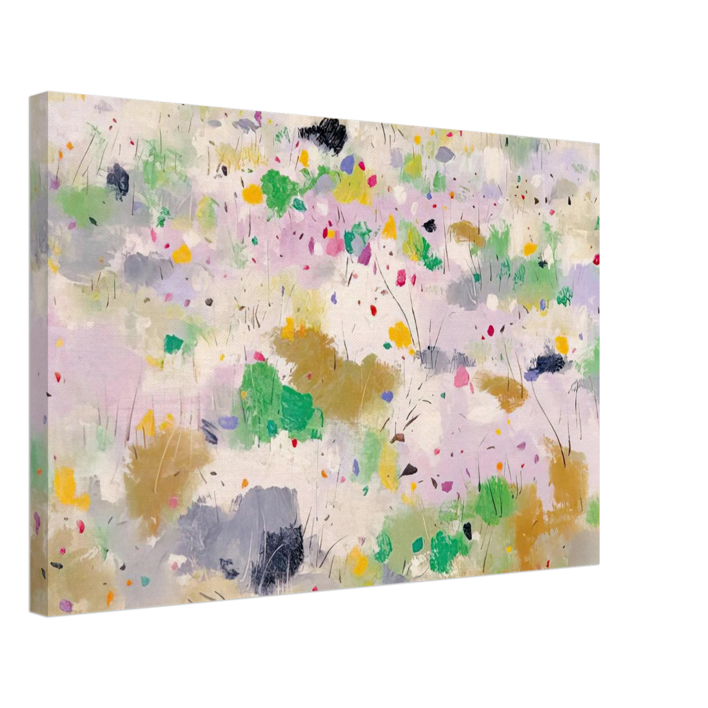 Wu Guanzhong - The Blooming Mountain - Abstract Expressionism, Ink and wash painting Canvas - 70x100 cm / 28x40 inches-canvas