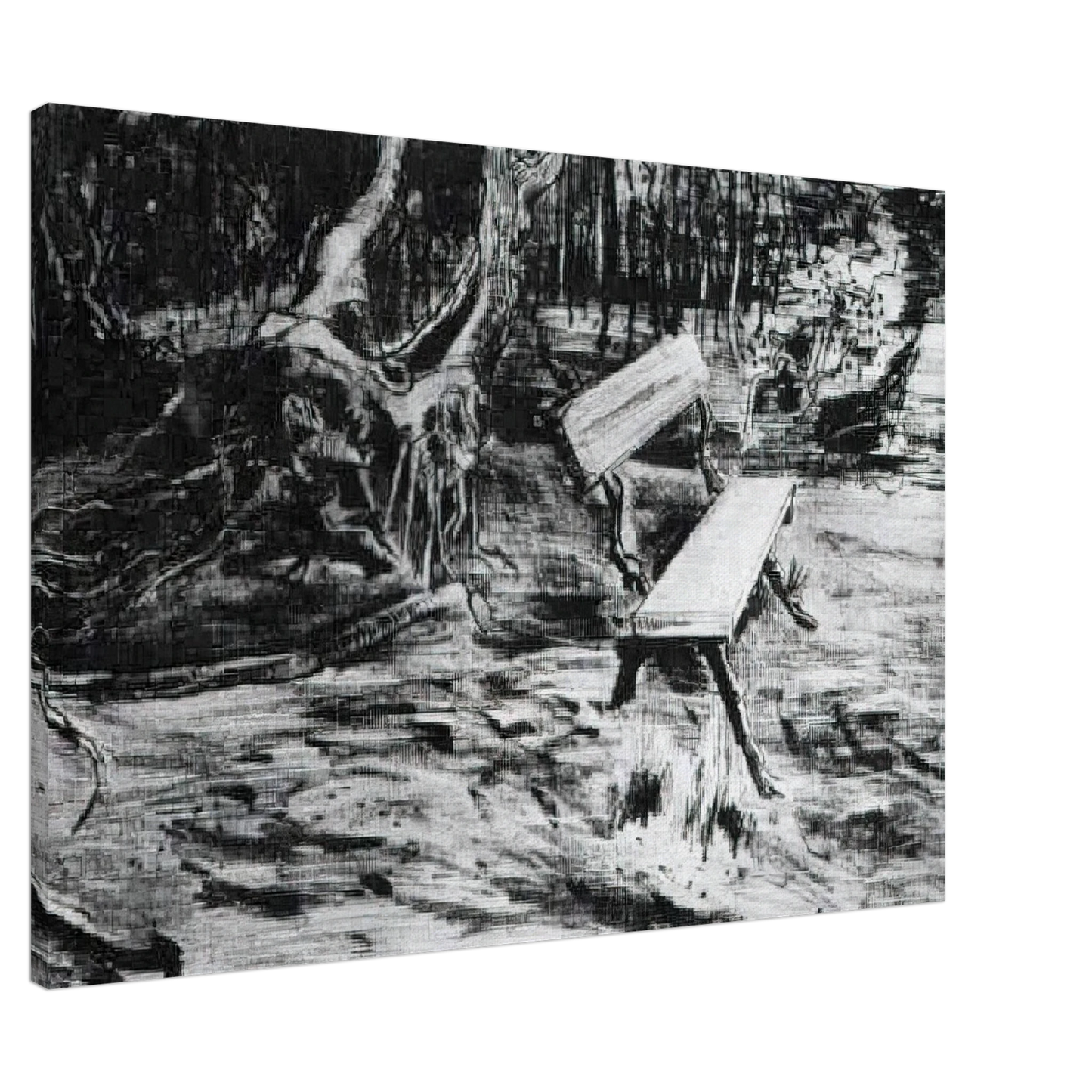 Vincent van Gogh - Bench in a Wood Canvas - 20x30 cm / 8x12 inches-canvas