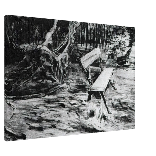 Vincent van Gogh - Bench in a Wood Canvas - 20x30 cm / 8x12 inches-canvas