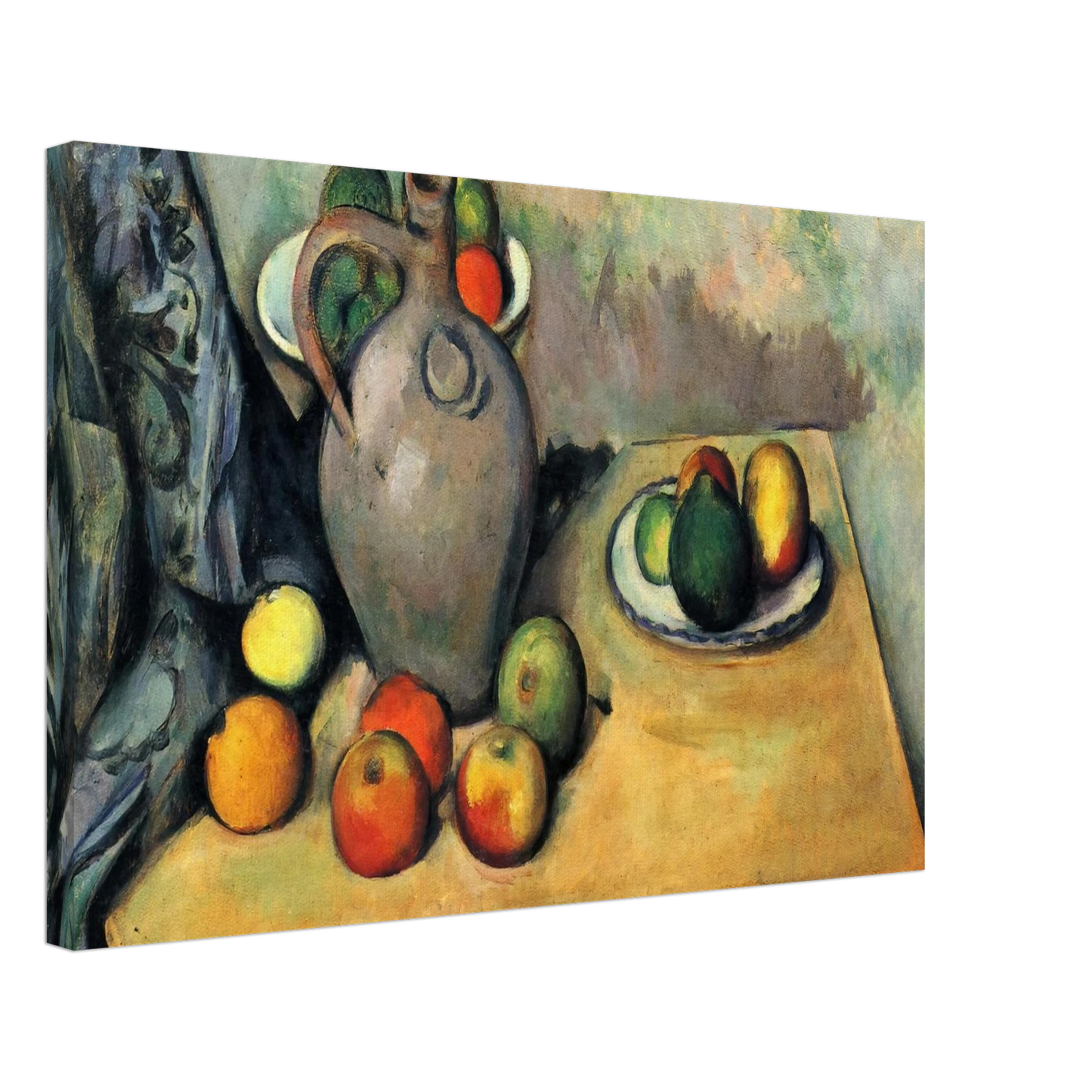 Paul Cezanne - Still life, jug and fruit on a table Canvas - 40x60 cm / 16x24 inches-canvas