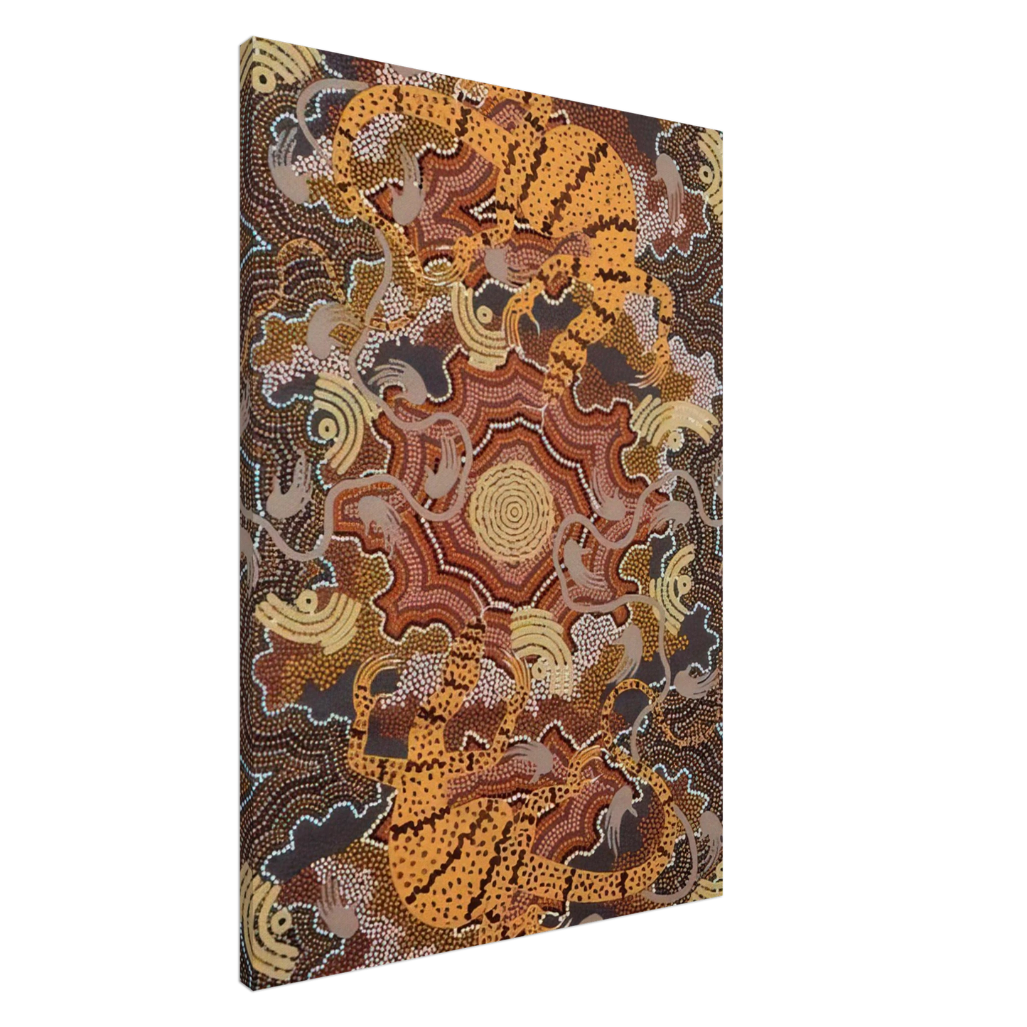 Clifford Possum Tjapaltjarri - Perentie Goanna Dreaming - 1992 Canvas - 20x30 cm / 8x12 inches-canvas