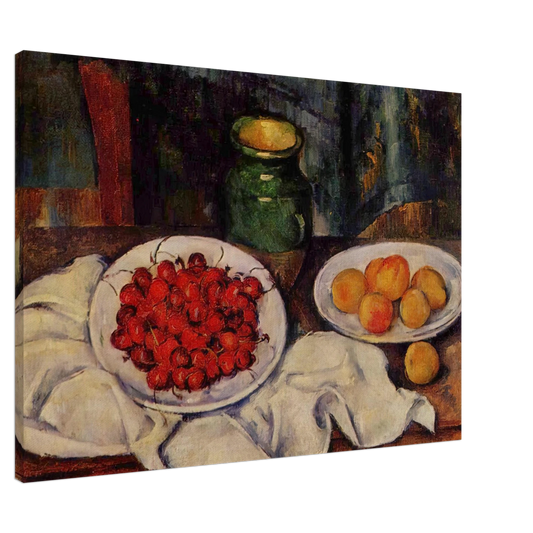 Paul Cezanne - Still Life with a Plate of Cherries Canvas - 20x30 cm / 8x12 inches-canvas