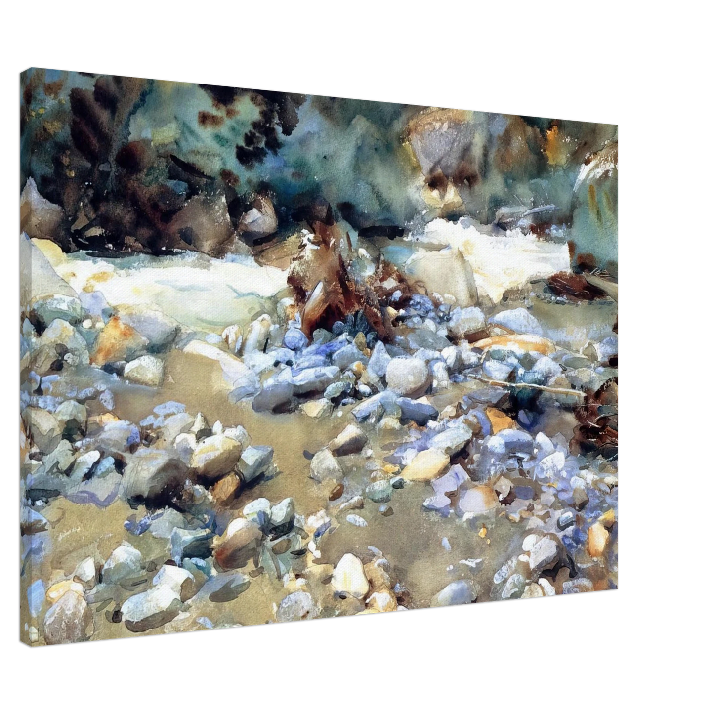 John Singer Sargent - Purtud, Bed of a Glacier Torrent Canvas - 20x30 cm / 8x12 inches-canvas