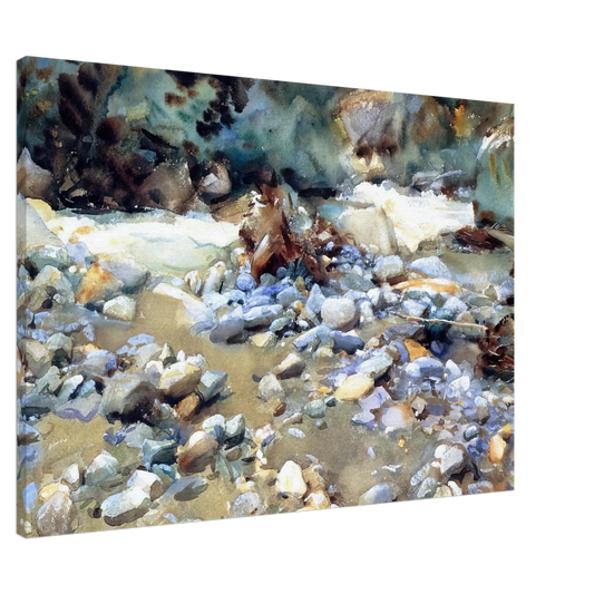 John Singer Sargent - Purtud, Bed of a Glacier Torrent Canvas - 20x30 cm / 8x12 inches-canvas