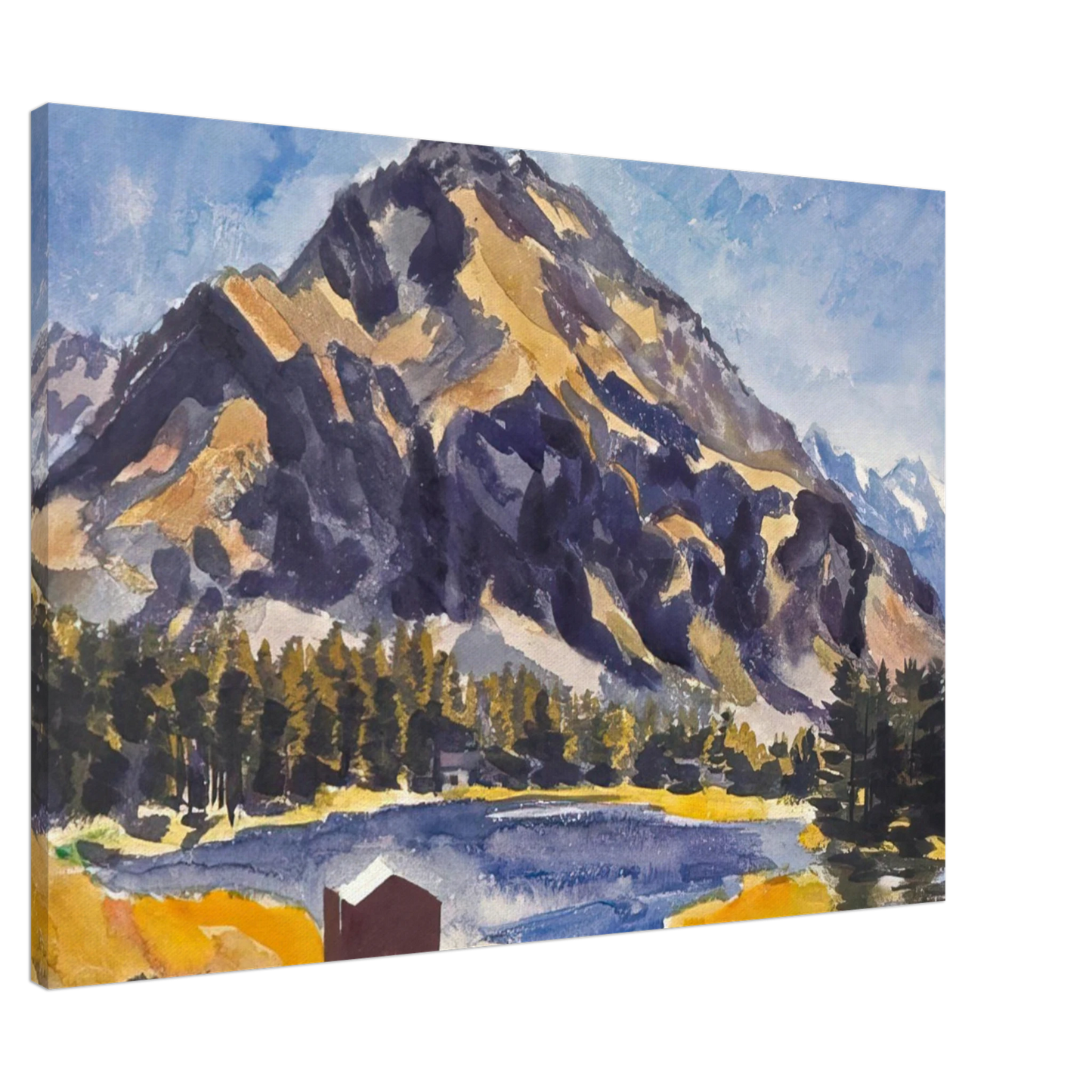 Johannes Itten - Bergsee A Mountain Lake - 1936 Canvas - 20x30 cm / 8x12 inches-canvas