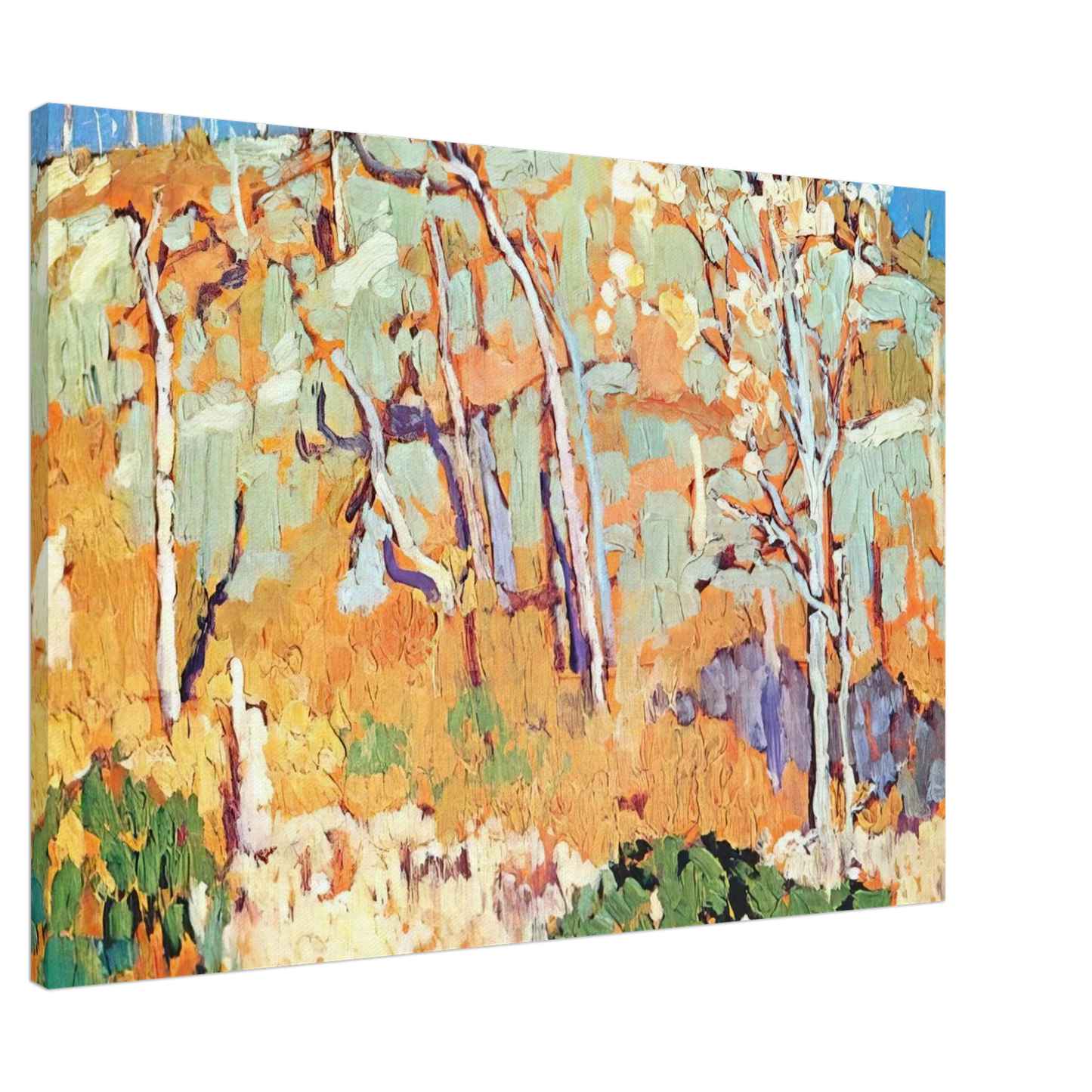 Frank Johnston - Patterned Hillside - 1918 Canvas - 20x30 cm / 8x12 inches-canvas