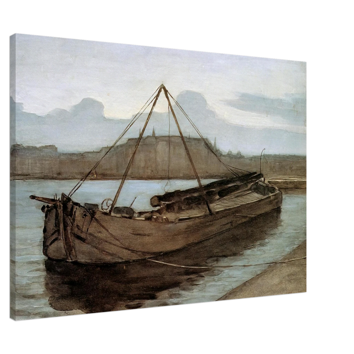 Piet Mondrian - Evening at Weesperzijde Sun Canvas - 20x30 cm / 8x12 inches-canvas