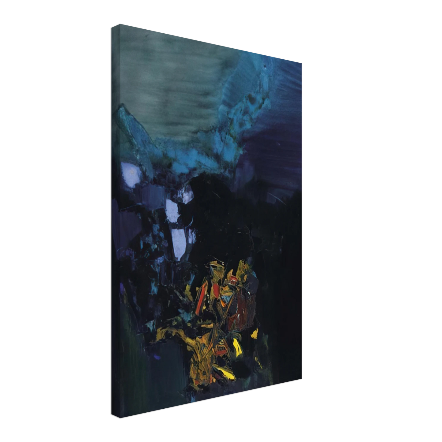 S. H. Raza - Vallee de Gorbio - Abstract Art Canvas - 40x60 cm / 16x24 inches-canvas