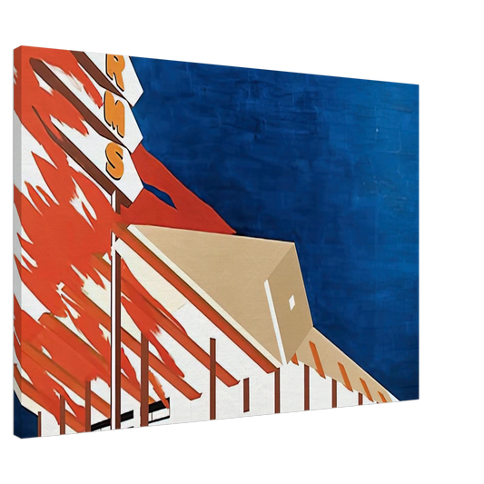 Edward Ruscha - NORMS LA CIENAGA ON FIRE 1964 Canvas - 20x30 cm / 8x12 inches-canvas