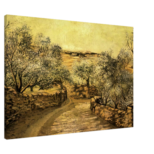Salvador Dali - THE LANE TO PORT LLIGAT WITH VIEW OF CAP CREUS Canvas - 20x30 cm / 8x12 inches-canvas