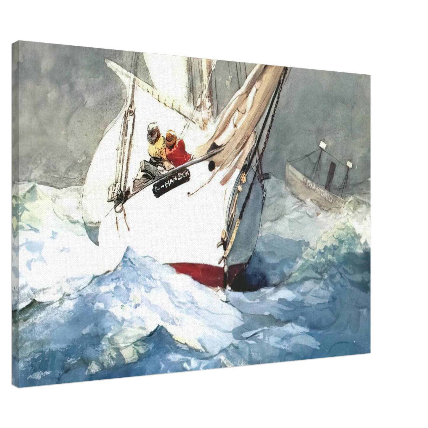 Winslow Homer - DIAMOND SHOAL Canvas - 20x30 cm / 8x12 inches-canvas