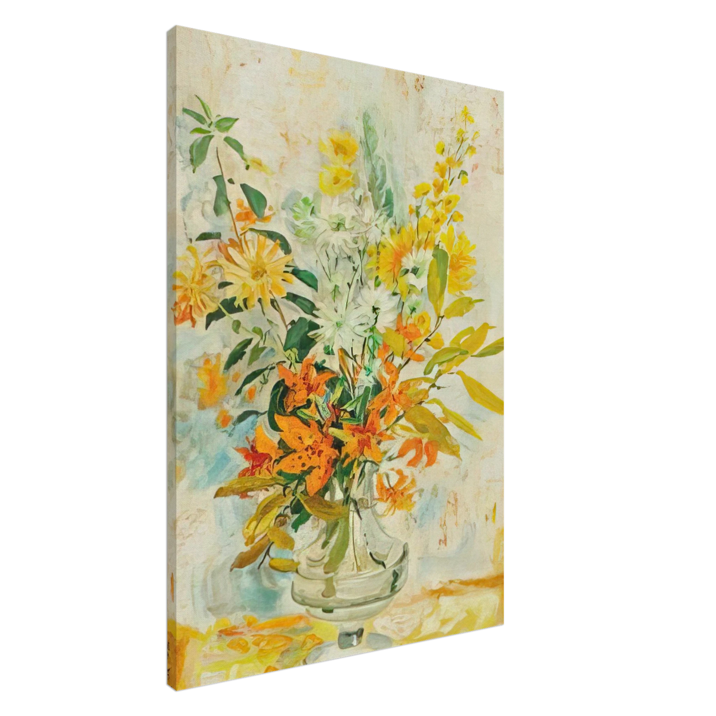 Le Pho - Yellow Lilies - Post-Impressionism Canvas - 20x30 cm / 8x12 inches-canvas
