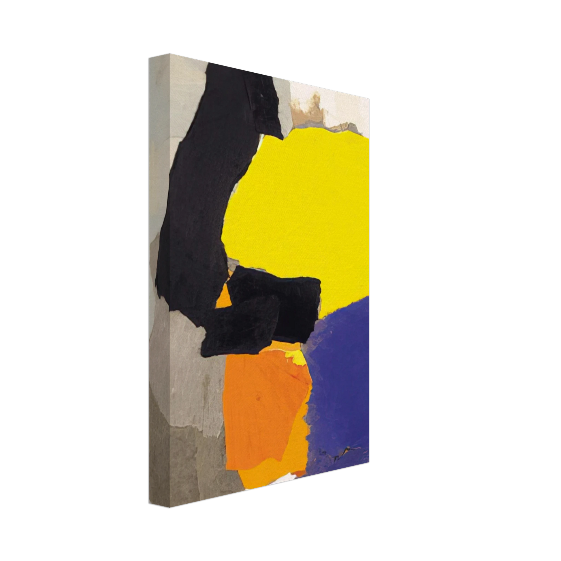 Esteban Vicente - COLLAGE WITH YELLOW BLUE AND ORANGE 1963 Canvas - 70x100 cm / 28x40 inches-canvas