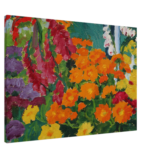 Emil Nolde - Flower garden marigolds Canvas - 20x30 cm / 8x12 inches-canvas